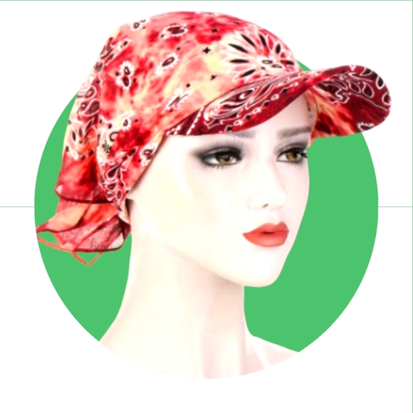 Burgundy Retro Stylish Bandana Scarf Sun Cap!! Make An Offer Today!! - Picture 6 of 10
